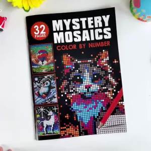 Sách Tô Màu Theo Số Dành Cho Người Lớn Mystery Mosaics - 32 Trang Tranh Pixel Nghệ Thuật Giảm Căng Thẳng Sách Hoạt Động Vẽ Sáng Tạo