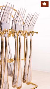 Vantage Stainless Steel Gold Rack for Cultery Set (cultery set not included)