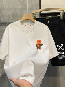 Kazuki Kuraishi Mens Short Sleeve T-Shirt Pure Cotton Summer Loose Fit Cartoon Anime Print Casual Fashion Youthful round Neck