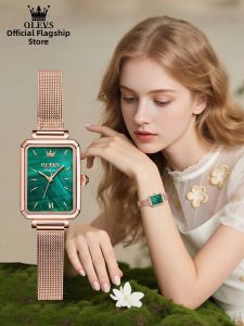 OLEVS | Elegant Luxury Green Square Ladies Watch