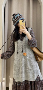 Áo Len Dệt Kim Dài Vừa Phải Mùa Thu Đông Mới Về Áo Chui Đầu Cổ Tròn Tay Dài Bằng Vải Polyester Thường Ngày Cho Nữ