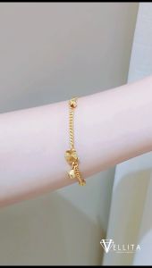 [VJ]Cop916 Bracelet <1B1> “Design Beads” Adults/Kids 999.9 Gold Plated 13cm-20cm [Rantai Tangan Boba]