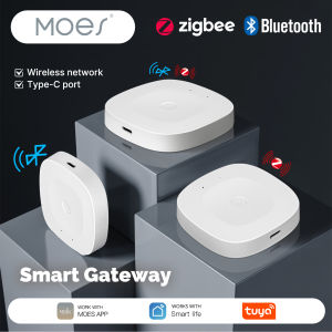 MOES Smart Home Hub Bluetooth/ZigBee/Multi-mode GatewayCompatible with Tuya AppAlexa Google HomeType-C PortWireless Network