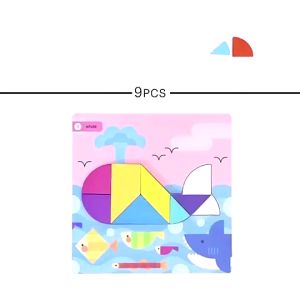 BỘ XẾP HÌNH SQUARE TANGRAM - HEART TANGRAM KÈM SÁCH HƯỚNG DẪN CÙNG 17 HÌNH MẪU RỰC RỠ