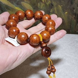 20mm Premium aged Hainan Chinese Fragrant Rosewood (Dalbergia odorifera) "Knurl Knob"  high natural oil content bracelet/handheld 大尺寸20毫米海南黄花梨(降香黄檀)老油梨瘤疤手串/手持