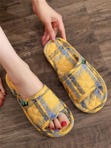 รองเท้าแตะพื้นผ้าแบบใหม่สำหรับผู้ชายและผู้หญิงในบ้าน รองเท้าแตะพื้นนุ่มสบายไม่มีเสียงรบกวน ไม่ทำลายพื้นฤดูใบไม้ผลิและฤดูร้อนสำหรับทุกเพศ