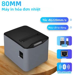 Máy In Hóa Đơn Nhiệt HZTZ 80mm Có Chức Năng Cắt Tự Động Dành Cho Nhà Hàng Bếp Kết Nối USB Serial LAN Wifi Bluetooth Máy In POS H-Z870