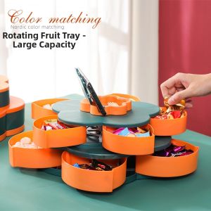 Floral Design Rotatable Nuts and Candies Plate