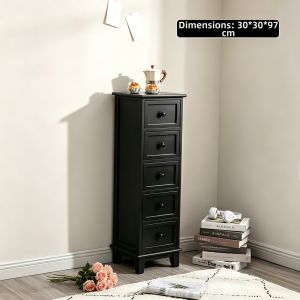 HENGDEMU | Black Vintage Compact Storage Cabinet