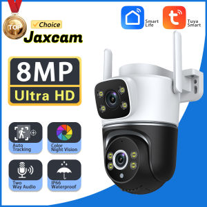 Tuya 8MP WiFi Camera 4K Surveillance Dual Lens Dual Screen PTZ Home Security-Protection CCTV Mini Video Security Camera Outdoor