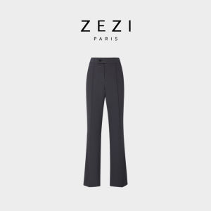 Zezi Womens Casual Pants Four-Way Stretch Summer Long Trousers Fashionable Texture Micro Pleated Slimming Leggings