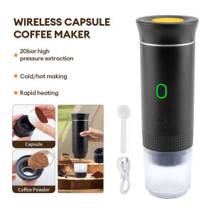 foreverlily Small Portable Coffee Machine 3-in-1 Multi-Function Powder Capsule Coffee Maker 20bar Espresso Machine Wireless Electric Grinder Hot/Cold For Vehicle/Travel/Home/Office Compatible