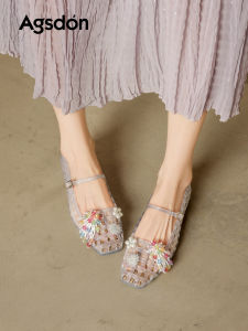 Agsdon | Hollow Crystal Jellified Ladies Breathable Summer Shoes
