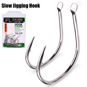 Slow Jigging Hooks High Carbon Steel Iseama Flat Hook for Slowfall Jigging Assist Hooks Heavy Duty 10pcs