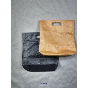 L.B กระเป๋าวินเทจกระเป๋าถือกระดาษดูปองท์หนังวัวแบบซักด้วยน้ำสไตล์ ins รุ่นเดียวกันกับ Wang maibao กันน้ำสำหรับคนกลุ่มหนึ่ง