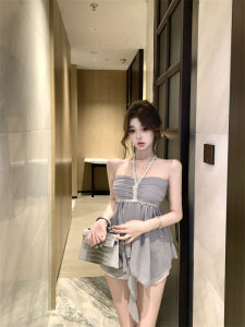 Heavy Duty Diamond Embellished Short Crop Top Womens Sleeveless Vest Summer Fashion V-Neck Backless Outerwear Design