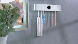 MeeGoo UV Toothbrush Holder Rechargeable Fast Drying Toothbrush Sterilizer With LED Display Wall-mounted Automatic Toothbrush Holders