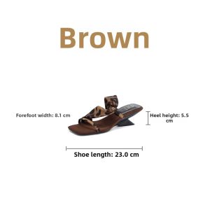 Josiny | Peep Toe Wedge Sandals Slippers Women Leopard Print French Style