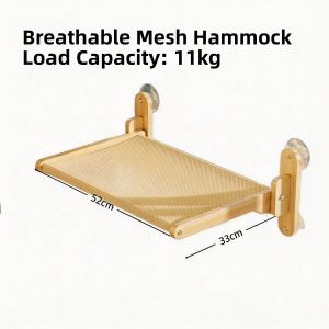 Suction Glass Window Real Wood Cat Hammock