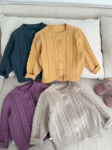 Cute Korean Style Cable Knit Cardigan for Girls