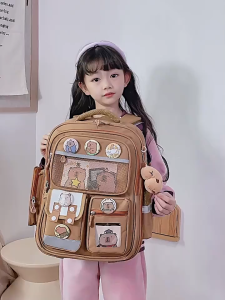 LAZANA Cartoon Capybara Backpack for Kids – Large Capacity School Bag with Chest Buckle Reflective Strips & Multi-Pocket Storage #B574