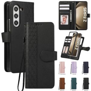 Luxury Leather Flip Phone Case for Samsung Galaxy Z Fold 8 Ultra Z Fold 8 7 6 5 4 Wallet with Card Holder Protective Cover