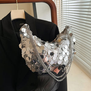 Fashionable Korean Style Womens Bag Spring Summer New Arrival Sequin Chain Crossbody Bag Underarm Single Shoulder Dumpling Bag