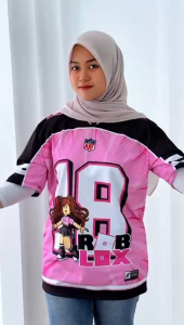 Jersey Roblox Anak & Dewasa Wanita | Full Print Pink Coquette Sport