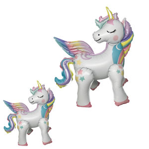 4D Unicorn Foil Balloons Elephant Animal Stand Balloon for Kids Girls Unicorn Birthday Party Decoration Baby Shower Supplies