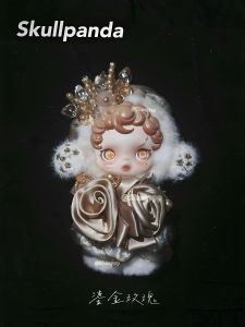 Original Embossed Rose Gold Child Costume Headwear Light Weave Garden Series French Vintage Court Style Labubu Trendy Doll Clothes