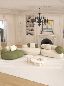 French Style Creamy Pebble Sofa Living Room Home Use Modern Simple Beauty Salon Waiting Area Reception Combination