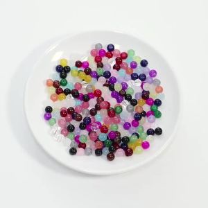 50-60 Chiếc 6 Mm/8 Mm Hạt Thủy Tinh Tròn Miếng Đệm Hạt Cho DIY Trang Sức Làm Hạt Charm Vòng Tay Dây Chuyền Phụ Kiện Rời Hạt