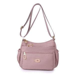 GStar Multi-layer Large Capacity Plain Sling Bag for Women Waterproof Nylon Messenger Bag Business Cashier Change Crossbody Bag