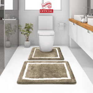 พรมชุดห้องน้ำSTELLAR 2ชิ้น 45x70cm+พรมตัวU 50x60cm หนานุ่ม16-30 mm กันลื่น ซับน้ำ ซักได้ แห้งไว