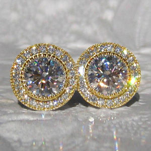 Huitan Nhỏ Tròn Bông Tai Nữ Sáng Bóng Đính Đá Cubic Zirconia Đơn Giản Đa Năng Thời Trang Phụ Kiện Trang Sức Dành Cho Thanh Thiếu Niên