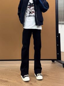 Cleanfit Black Slimming Knife Edge Jeans Mens American High Street Vibe Trousers Narrow Straight Leg Micro Flare Pants