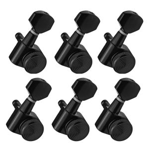 6Set Guitar String Peg Locking Tuners Tuning Pegs Machine Heads Black 6R Inline
