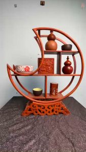 Kệ mini gia dụng gỗ gõ hình trăng khuyết