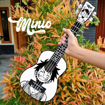 Ukulele Motif One Piece Senar 3 & Senar 4 Bisa Request Tulis Nama
