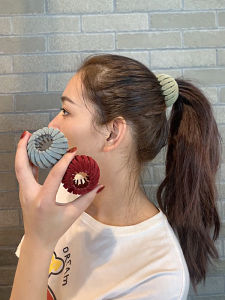 Swan Suede Birds Nest Hair Ring Bean Bag Bun Updo Gadget South Korea Net Red High Ponytail Telescopic Clamp Hairpin