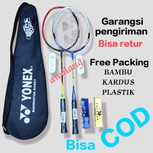 promo hemat raket bulutangkis senyawa raket badminton murah isi 2 raket 2 grip 1 tas cod