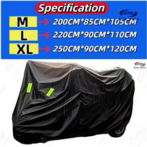 4 Layers Motorcycle Cover Waterproof Anti-Theft Rain Dust UV Universal Cover for All Season