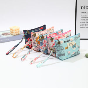 Fashion ladies waterproof cloth cosmetic bag Multifunctional travel toiletry bag skin care product storage bag With wristband