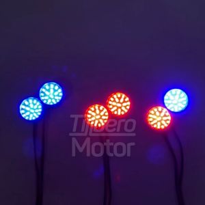 Lampu LED Strobo Kedip Bulat Terang 2 Mode Otomatis Blitz Flash Variasi Tambahan Motor Mobil