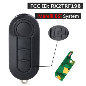 KEYECU RX2TRF198 433MHz ID46 Chip for Delphi BCM Marelli BSI Flip Remote Key Fob for Fiat 500L MPV Ducato Citroen Jumper Peugeot