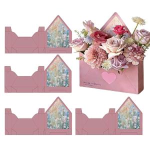 5Pcs Envelope Flower Boxes Hand-folded Flowers Gift Bag Florist Bouquet Packaging Materials DIY Wedding Party Supplies Packaging