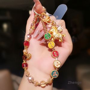 ZHENGEGE | Lucky Red Chinese Style Handmade Beaded Mobile Phone Lanyard