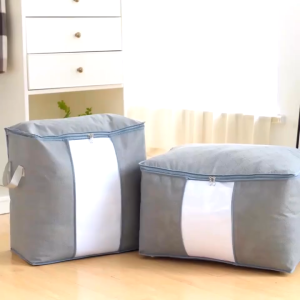 Storage Box Serbaguna / Double Zipper Large Box / Container Box Serbaguna / Kemasan Aman / Tempat Penyimpanan Bed Cover Selimut Baju Serbaguna Storage Box Organizer