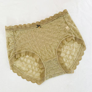 Plus Size Lace Cotton Panties for Women Mid Waist Comfortable Seamless Briefs Ideal for Youth with Sweet Style