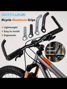 Hợp Kim Nhôm Đen MTB Tay Lái Xe Đạp Chống Sốc Xe Đạp Phụ Trợ Sừng Còn Lại Ngoài Trời Đi Xe Tay Lái Chiều Dài 14.5Cm